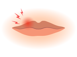 graphic of slightly red lips