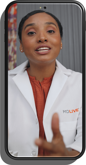 A doctor consults via a video call