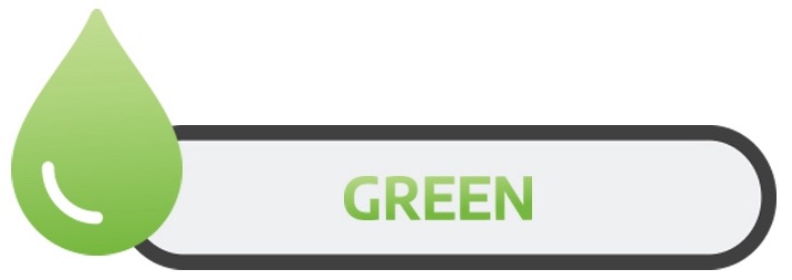 The word "green" appears alongside a green drop of liquid