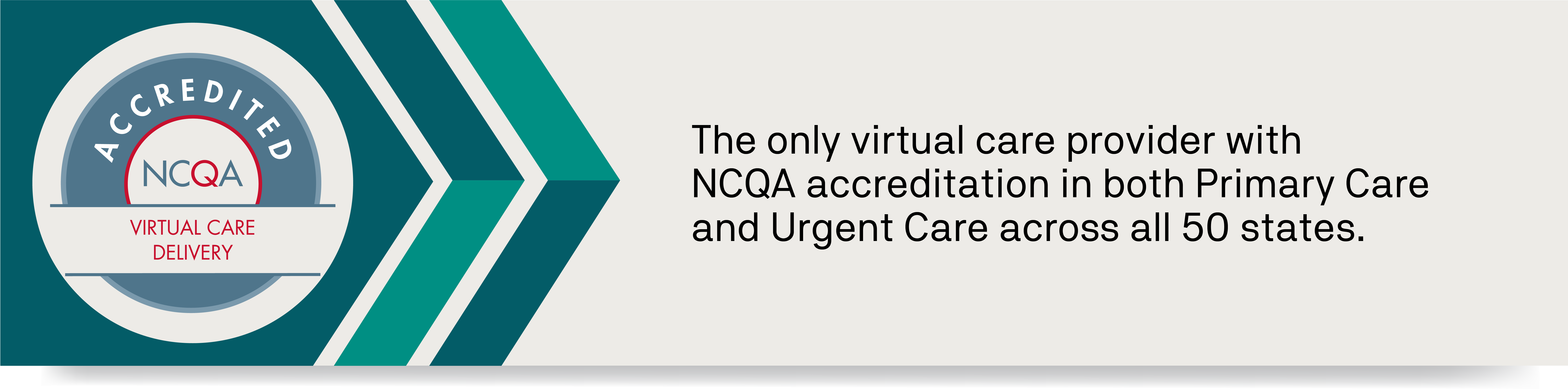 The only virtual care provider with NCQA accreditation in both Primary Care and Urgent Care across all 50 states.