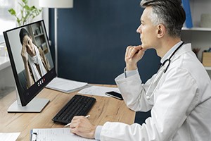 doctor on telehealth call