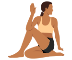 A stretch performed sitting on the floor, with your right leg up and crossed over your left