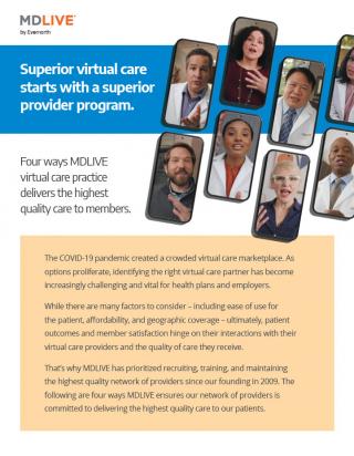 thumbnail image for document entitled "Superior Virtual Care Starts with a Superior Provider Program"