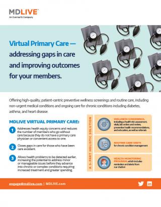 thumbnail for "MDLIVE Virtual Primary Care Info Sheet"
